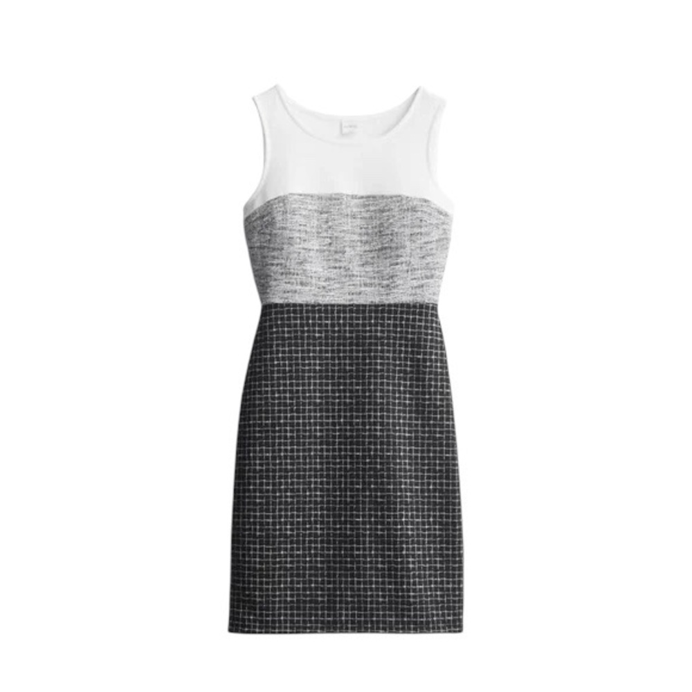 Le Lis White and Silver Sleeveless Sheath Dress size small